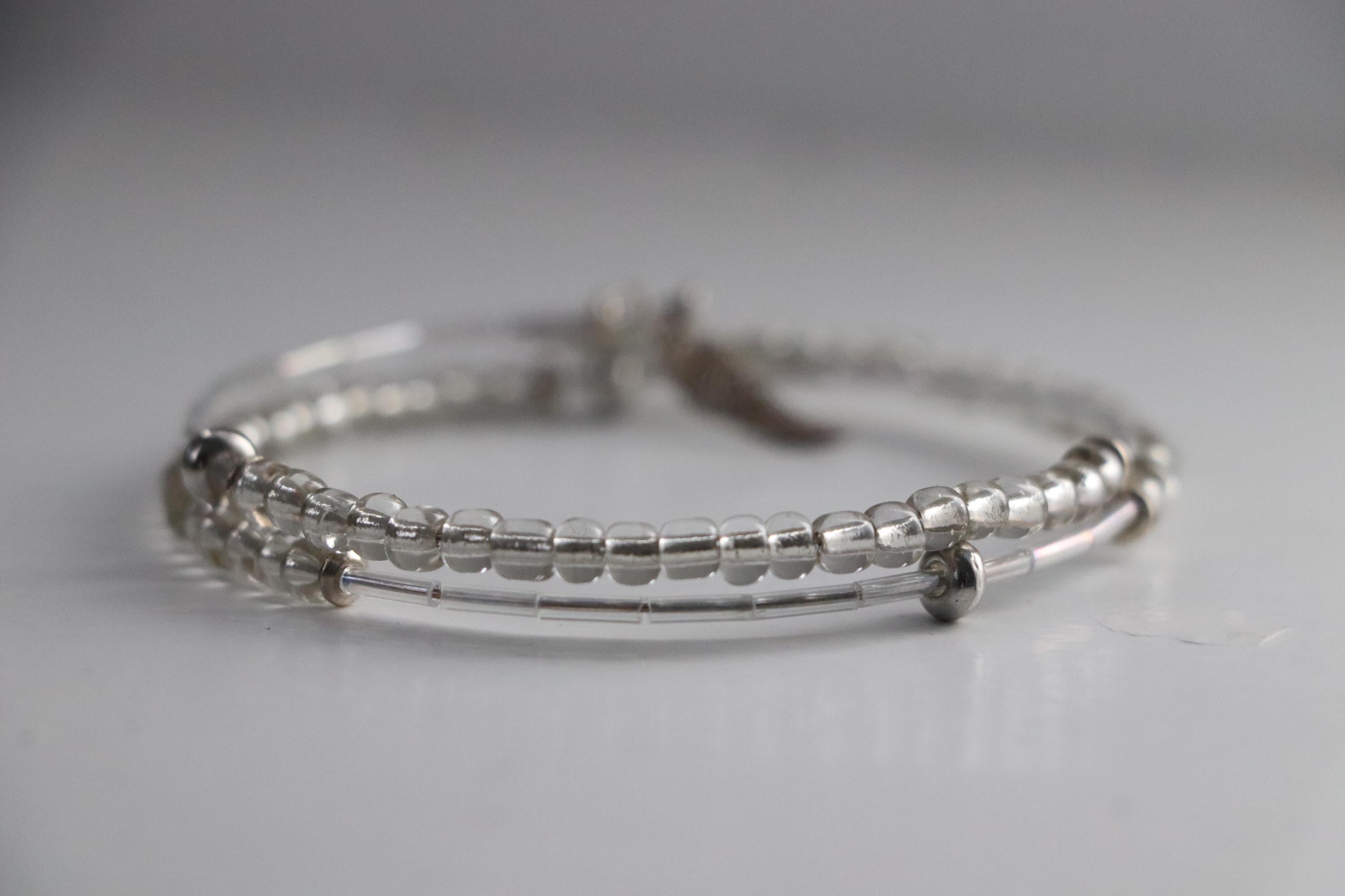 Silver & Black Unisex Triple Bracelets Set 008
