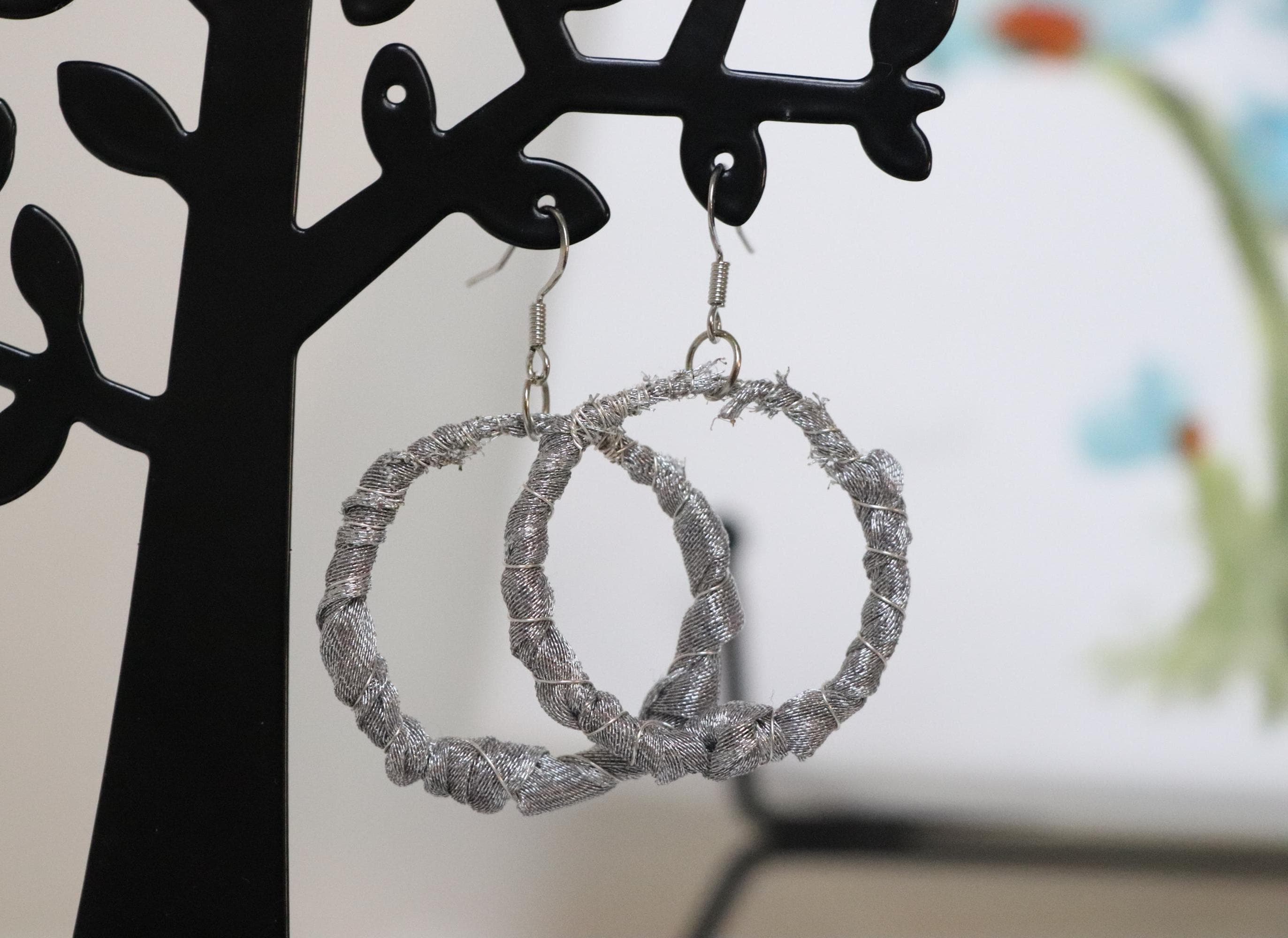 Silver Tone Hoop Earrings