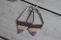 Triangle Earrings Made with Seed Beads
