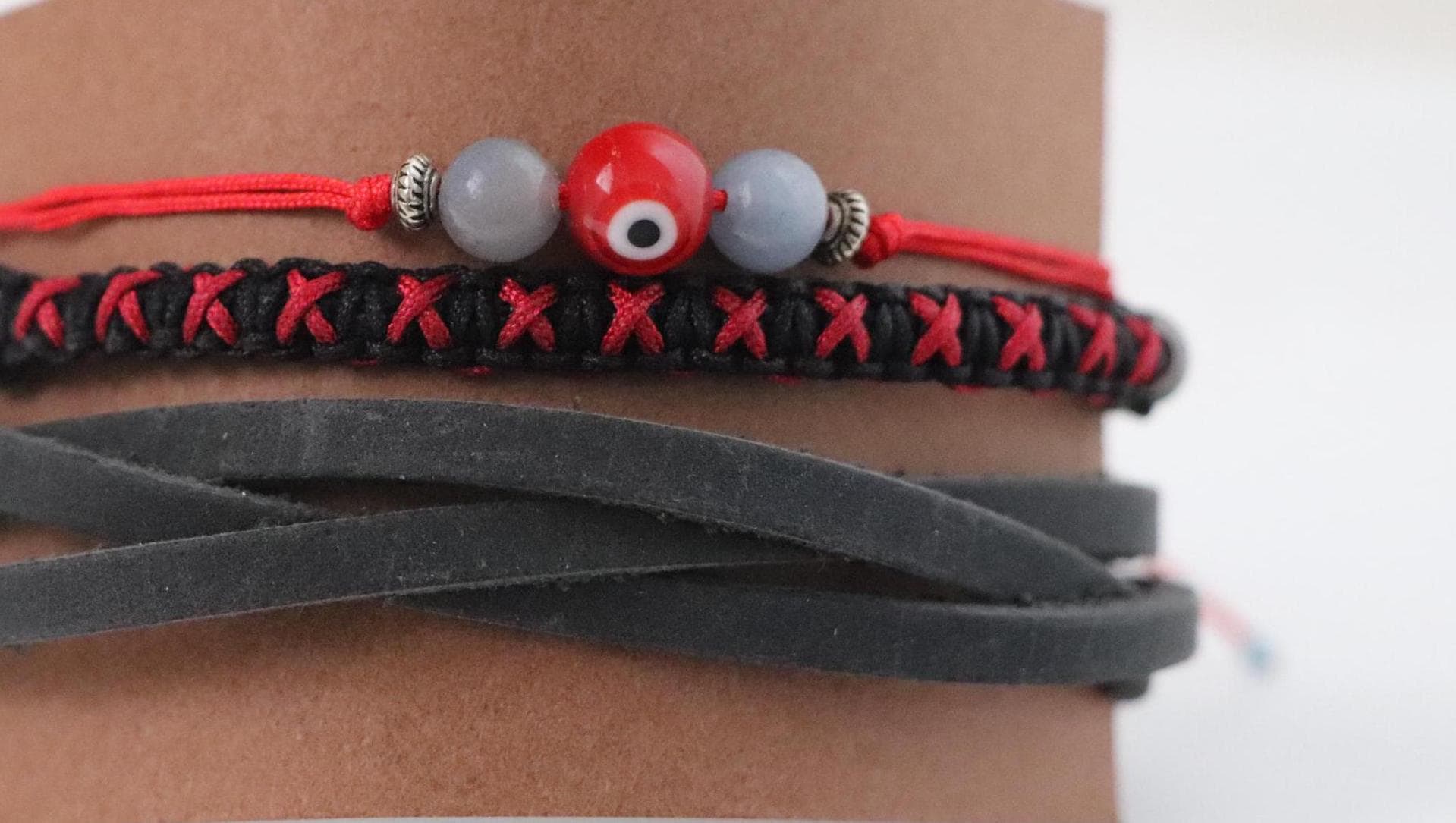 Triple Black Unisex Bracelet Set 001