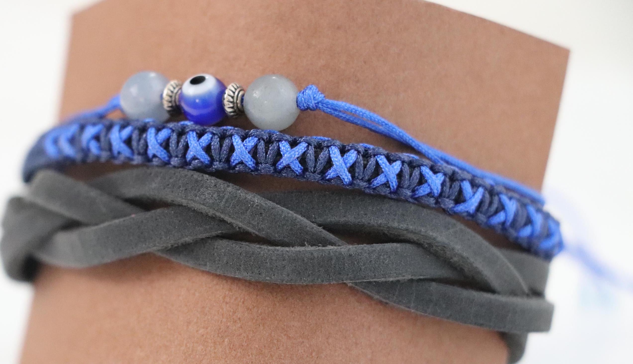 Triple Blue Unisex Bracelet Set 002