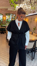 Black Pinstripe Women’s Set – Elegant Office & Casual Outfit Calgary