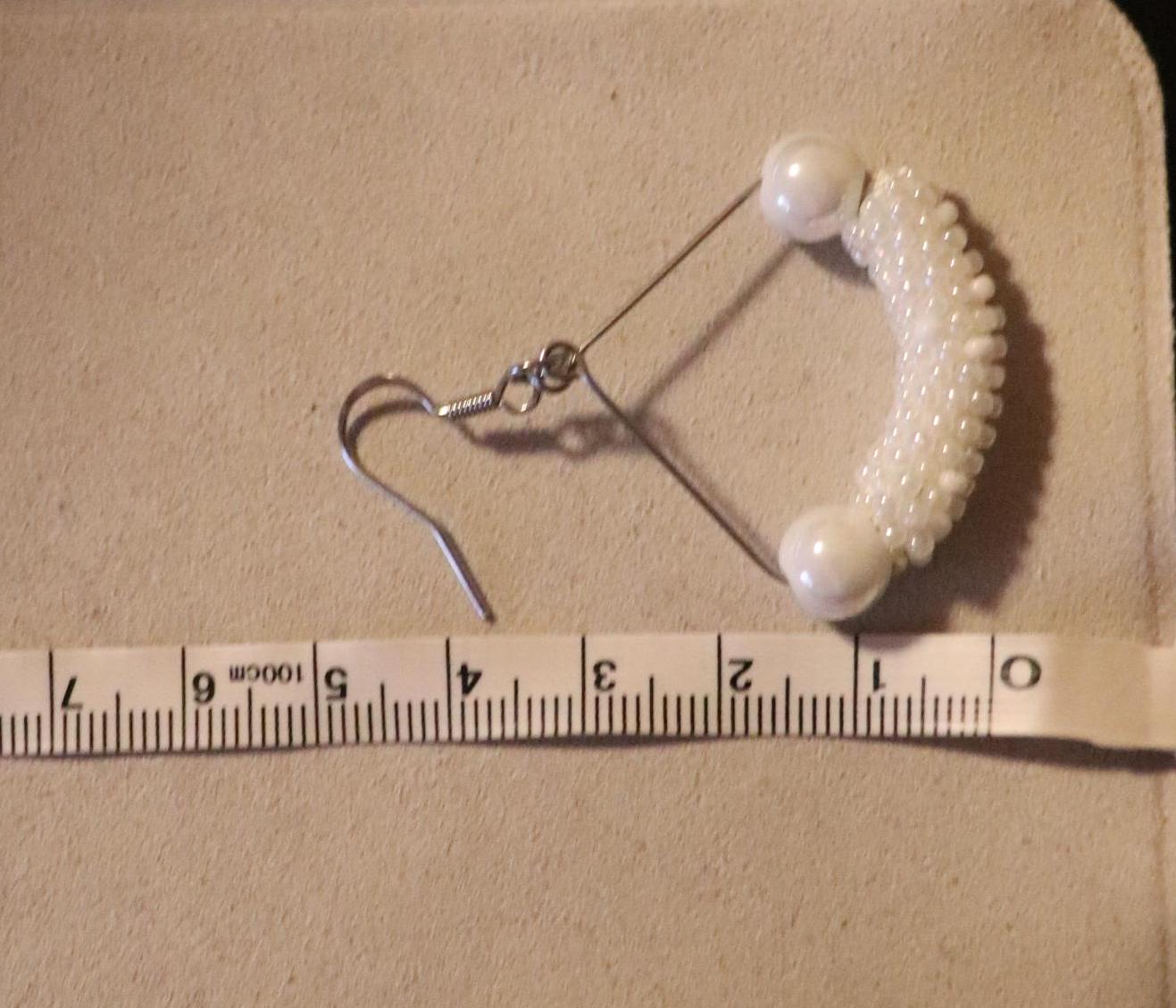White Beaded Earrings with Big Beads