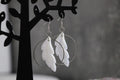 White Leaf Earrings
