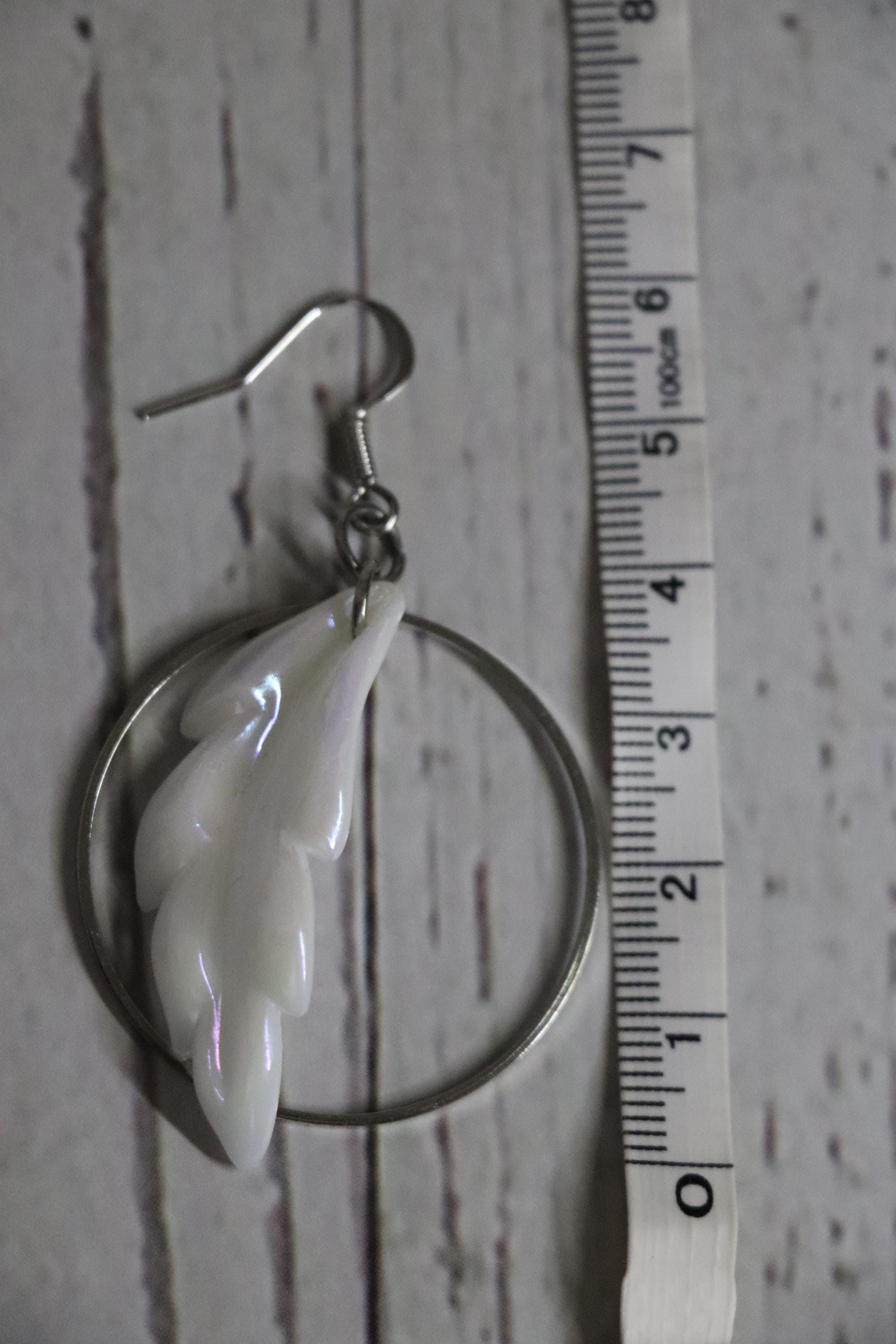 White Leaf Earrings