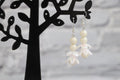 White flower earrings