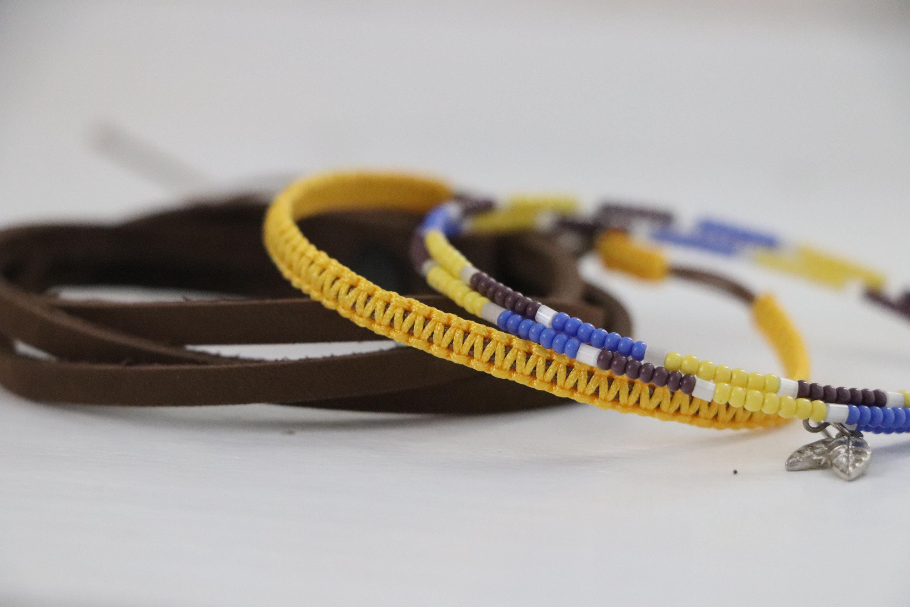 Yellow-Brown Unisex Bracelet Set 009