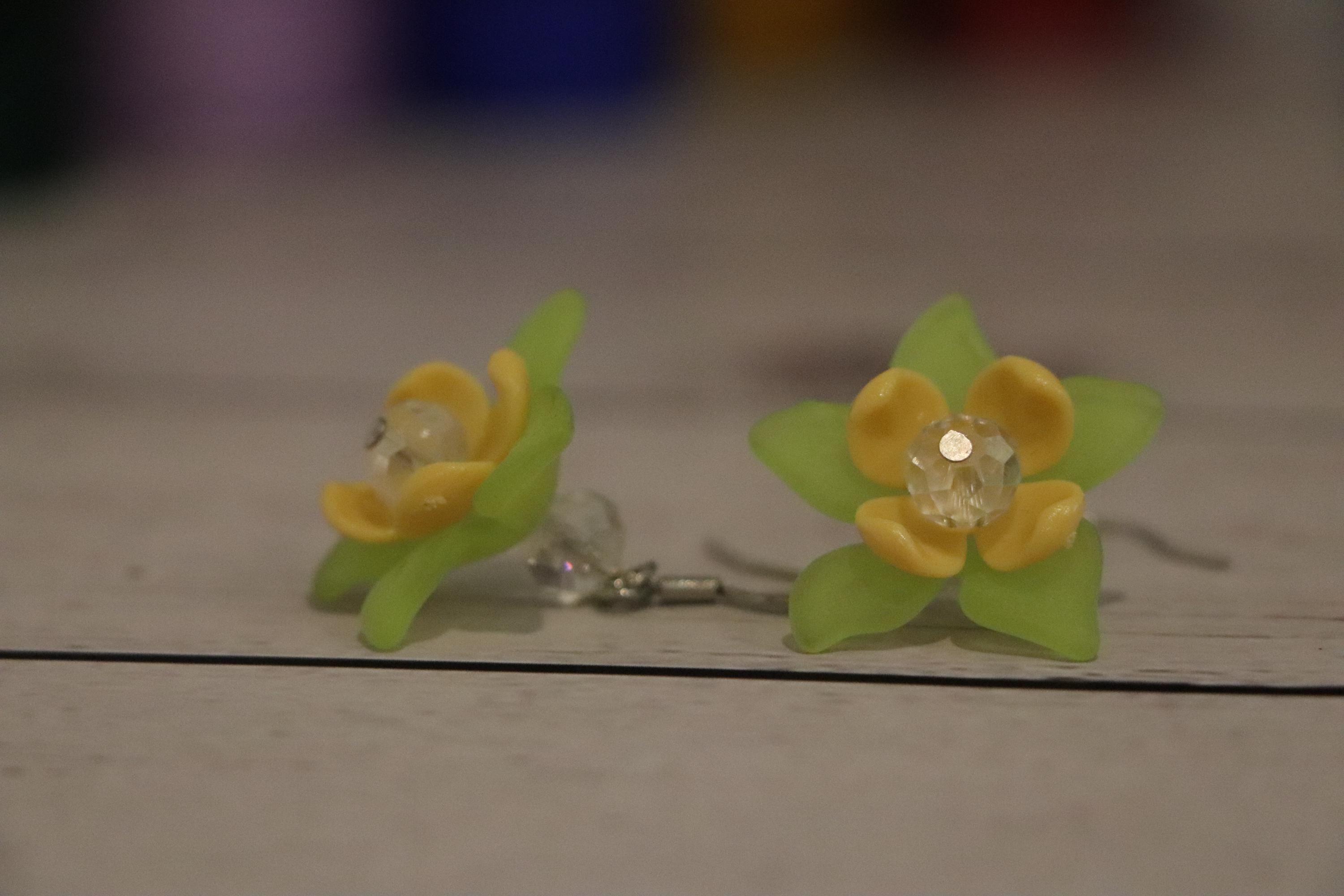 Yellow Flower Earrings