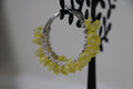 Yellow Hoop Earrings with Crochet Detail