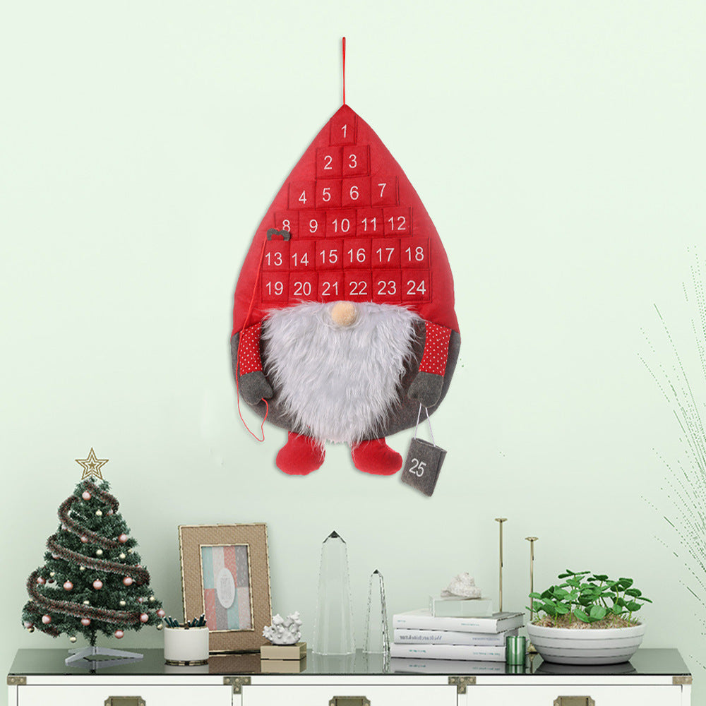 Christmas Gnome Advent Calendar Wall Hanging – Santa Countdown Decor
