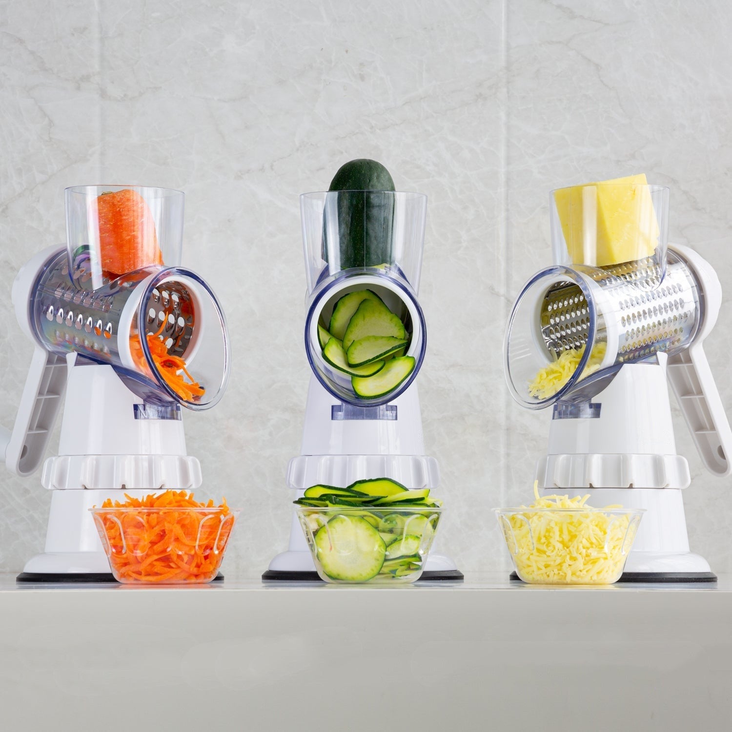3-in-1 Vegetable Slicer & Mandoline – Manual Vegetable Chopper Kitchen Gadget