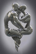Abstract Metal Body Canvas Wall Art – Modern Sculpture Poster for Home Decor