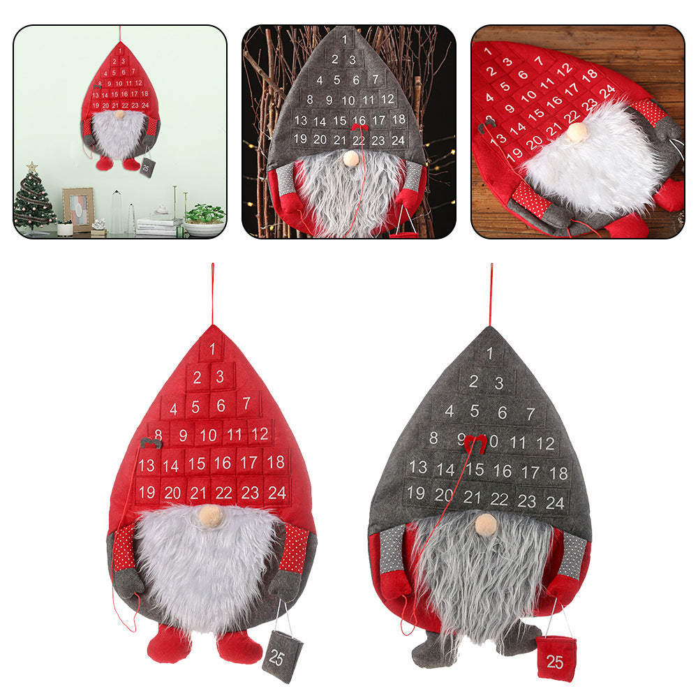 Christmas Gnome Advent Calendar Wall Hanging – Santa Countdown Decor