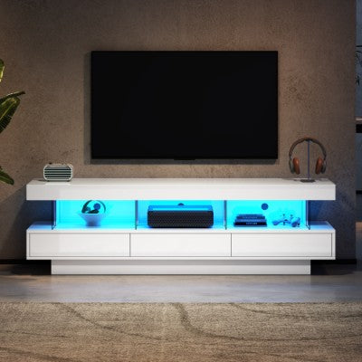 Modern LED TV Stand Cabinet – High Gloss Living Room Media Console 160cm