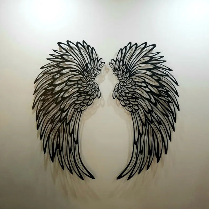 Angel Wings Metal Wall Decor with LED Lights – Modern Wing Wall Art