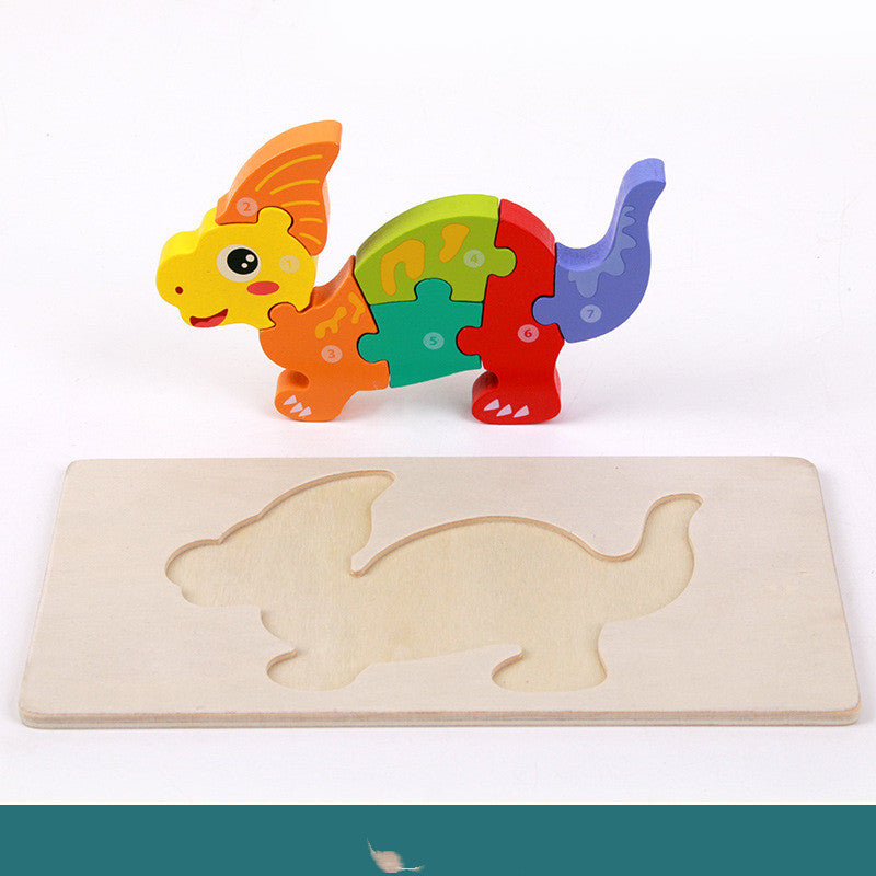 Montessori Wooden Animal Puzzle Toy – Educational Shape Matching Learning Toy for Kids