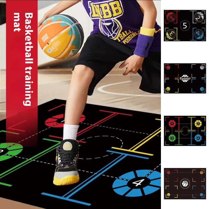 Kids Basketball Training Mat – Indoor Dribbling Footwork Practice Mat