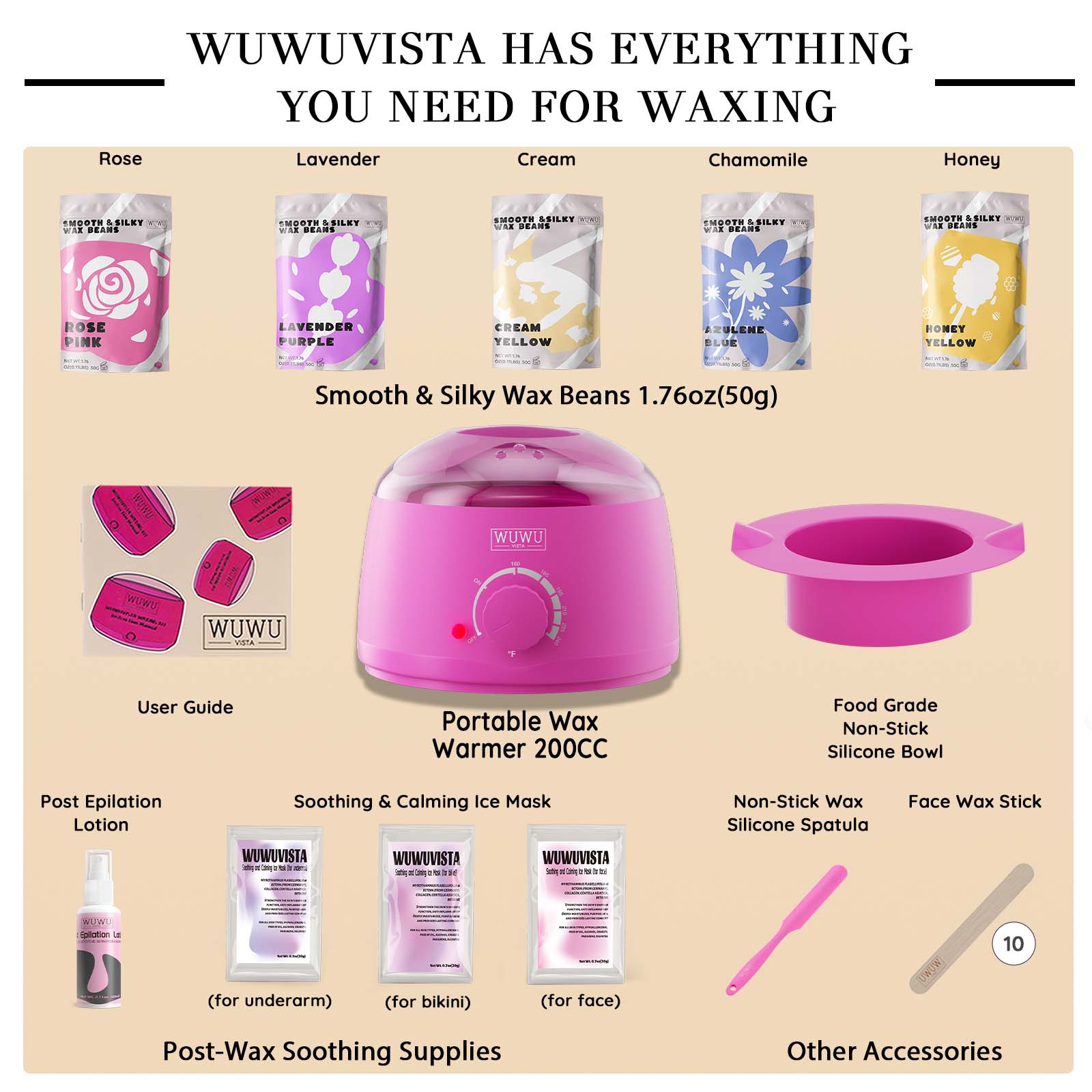 23-Piece Professional Waxing Kit With Wax Warmer.