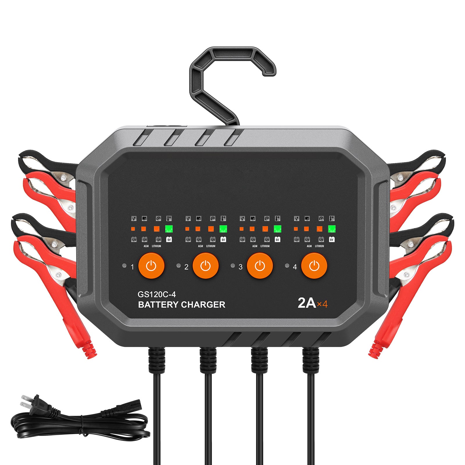 VEVOR Smart Battery Charger, 8-Amp, LiFePO4 Lead-Acid Car Battery Charger, Fully-Automatic Charger Maintainer Desulfator For Boat Motorcycle Lawn Mower Golf Cart Marine Deep Cycle
