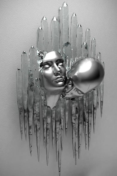 Abstract Metal Body Canvas Wall Art – Modern Sculpture Poster for Home Decor